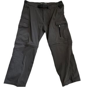 Cargo Pants Mens XLx30 Brown Gray Outdoor Hike BC Clothing Convertible Gorpcore